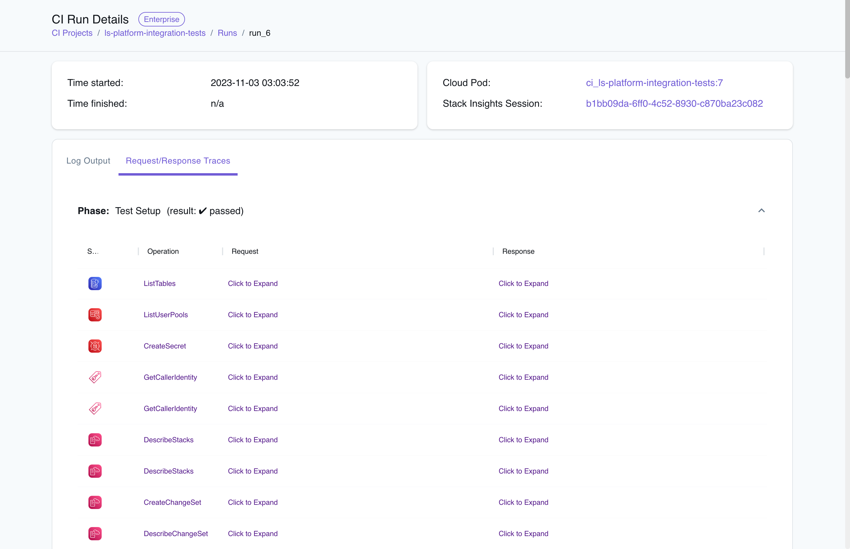 Request/Response Traces